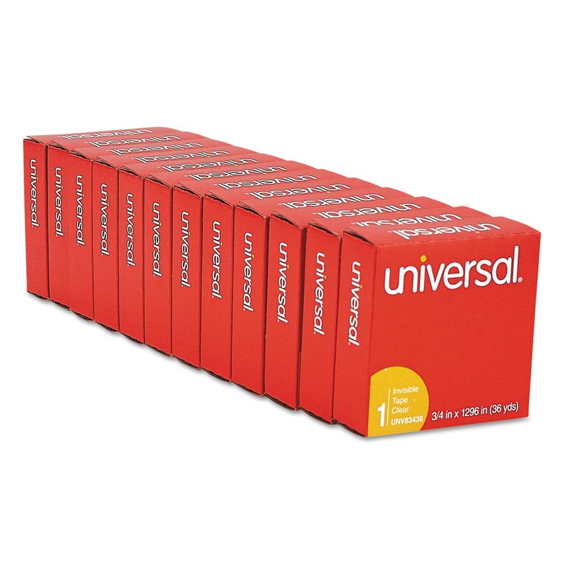 Universal Office Products Invisible Tape, 3/4" x 1296", 1" Core, Clear, 12/Pack UNV83436 - Image 3